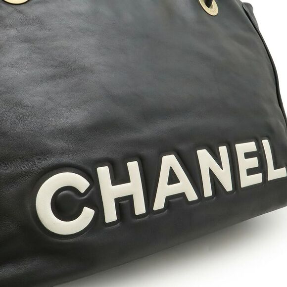Chanel Camellia Logo Leather Tote Bag - Picture 8 of 9